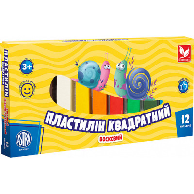 Пластилін восковий "Школярик" 12 кол. квадратний /83813908-UA/  (1/26)