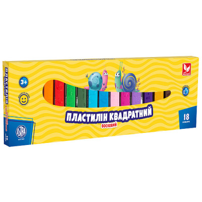 Пластилін восковий "Школярик" 18 кол. квадратний /83814904-UA/  (1/26)