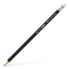 Олівець пр. "Faber-Castell" /1112/111200/ НВ чорний з гумкою  (12)