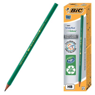 Олівець простий "BIC" Evolution /8803112/608/ 650 HB без гумки (12/72)