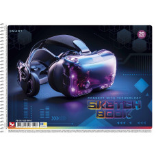 Альбом для малювання "Школярик" А4/20арк./PB-SC-020-8047/ спiраль, 120г/м2 (9/90)