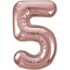 Кулька-цифра "WB" /9537rg-5/ "5" рожеве золото, 75см (1/10)