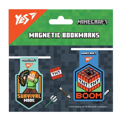 Закладки магнітні "YES" /708103/ "Minecraft Steve", 2шт (1/10/500)