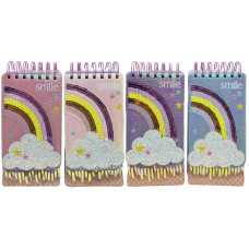 Блокнот 10*19,5см/120арк /120-2/ спіраль, обкл. шкірзам "Веселка в хмаринках" (1/60)