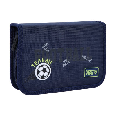 Пенал твердий "YES" /533869/  1 відділ. з клапаном HP-03 Football 13*21*3см (1/48)
