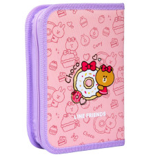 Пенал твердий "YES" /533731/  1 відділ. з клапаном HP-03 Line Friends Always Together 13*21*3см (1/48)