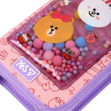 Пенал твердий "YES" /533731/  1 відділ. з клапаном HP-03 Line Friends Always Together 13*21*3см (1/48)