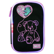 Пенал-книжка "YES" /533777/ з LED  PH-35 Pink Bear 24*16*4см (1/24)