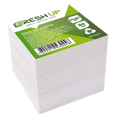 Блок білий НЕ клеєн. Fresh Up 85*85*800 арк. 55г/м2  FR-1511  (1/18)