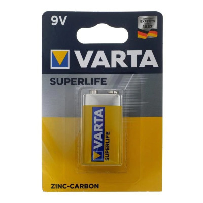 Батарейка "VARTA" /6F22/1bl/427/ сольова, 9V, КРОНА (1/10)