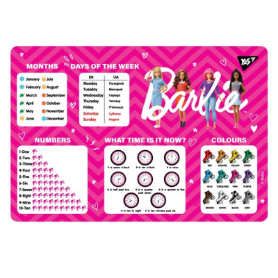 Підкладка настільна 43*29см "YES" /492056/ "Barbie" (англ) (1/10/200)
