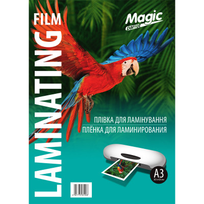 Плівка для ламінування "Magic" Карт. уп. глянець ф. А3 (303mm*426mm) (100арк.) товщ. 38(15/23) мкм /0384/