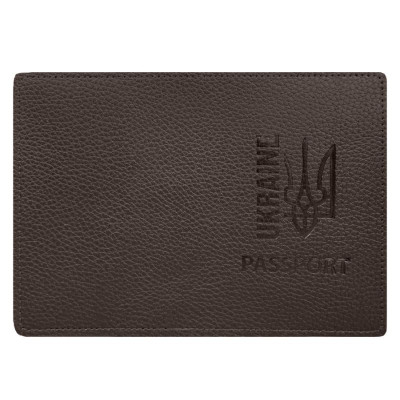 Обкладинка Паспорт "4PROFI" /53834/539/ екошкіра Passport Ukraine Тризуб тиснення (Франклін темний нікель) (1/25)