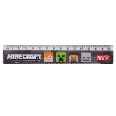 Лінійка 15см "YES" /370691/ "Minecraft" (1/20/1000)
