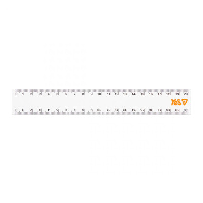 Лінійка 20см "YES" /370731/ "Orange Line" прозора (1/48/1000)