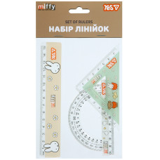 Набір лінійок "Yes" /370726/ (3 предмети) "Miffy", лінійка 15 см (1/25/400)