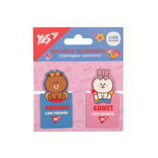 Закладка-магніт "YES" /708399/ "Line Friends", висікання, 2 шт (1/10/50)