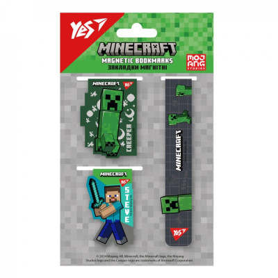 Закладка-магніт "YES" /708345/ "Minecraft.Boom", 3 шт (1/10/50)