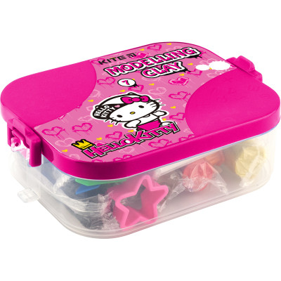 Пластилін "Kite" /HK22-080/ 7 кол. у боксі, 380 г+8 інстр. Hello Kitty (1/24)