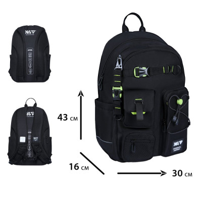 Рюкзак шкільний "YES" /550480/ TS-43L Just Black 43*30*16см (1/12)