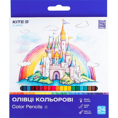 Олівці кольорові "Kite" 24 кол. /K-055/ Classic (67648) (1/6)