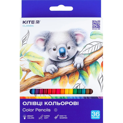 Олівці кольорові "Kite" 36 кол. /K-057/ Classic (67649) (1/8)
