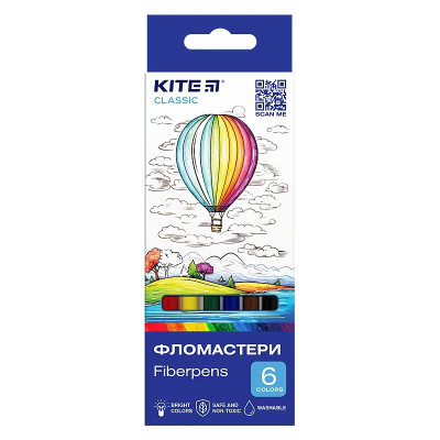 Фломастери "Kite" 6 кол. /K-446/ Classic (67654) (1/24)