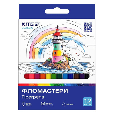 Фломастери "Kite" 12 кол. /K-447/ Classic (67656) (1/24)
