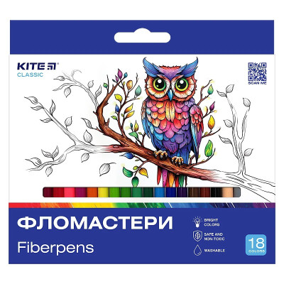 Фломастери "Kite" 18 кол. /K-448/ Classic (67657) (1/12)
