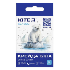 Крейда біла 12шт. "Kite" /K-079-12/ кругла, Classic (67639) (1/12)