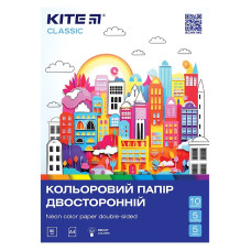 Папір кольоровий "Kite" /K-288/ двосторонній А4/(10арк/5неон+5звич) Classic (67706) (1/50)