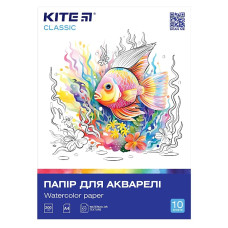 Папір для акварелі "Kite" /K-267/ А4/10 арк. 200г/м2, Classic (67725) (1/100)