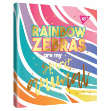 Блокнот 150*150/64 # "YES" /151626/ 7БЦ, подвійна спіраль "Rainbow" лам.софт-тач+фол.зол. (3/60)