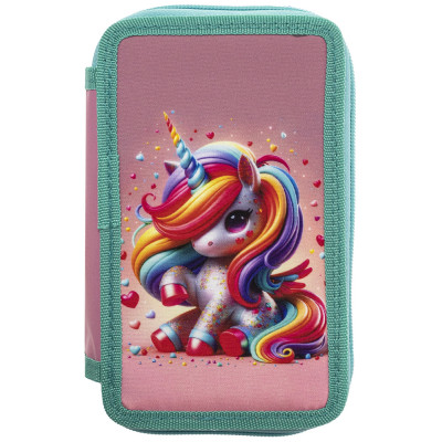 Пенал "CLASS" /25301C/ пенал 2 відд., пустий, "Cute Unicorn Єдиноріг"