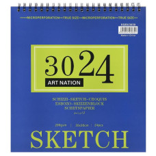 Скетчбук 30*30см/24арк "Art Nation" /XQSU3030/ на спіралі, 200 г/м2 (1/30)