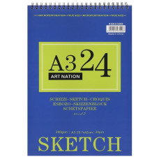 Скетбчук 42*29,7см/24арк "Art Nation" /XQSU3200/ на спіралі, 200 г/м2 (1/24)