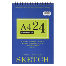 Скетбчук 29,7*21см/24арк "Art Nation" /XQSU4200/ на спіралі, 200 г/м2 (1/48)