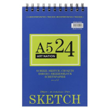 Скетбчук 21*14,8см/24арк "Art Nation" /XQSU5200/ на спіралі, 200 г/м2 (1/96) Скетбчук 21*14,8см/24арк "Art Nation" /XQSU5200/ на спіралі, 200 г/м2 (1/96)