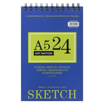 Скетбчук 21*14,8см/24арк "Art Nation" /XQSU5200/ на спіралі, 200 г/м2 (1/96)