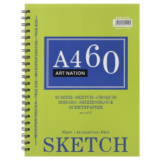 Скетчбук 29,7*21см/60арк "Art Nation" /XQSL4110/ на спіралі, 90 г/м2 (1/48)