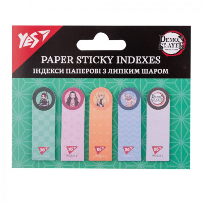 Індекс регістри "YES" /170432/ ПАПЕРОВІ "Demon Slayer", 55*15мм  (5диз.*20арк.) (1/24/288)