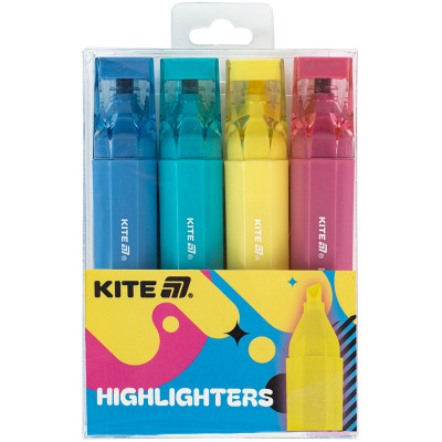 Маркер текстовий "Kite" /K24-1144-4/ "Highlighter"  Creative Trendy Colors, набір з 4-х кольорів (1/50)