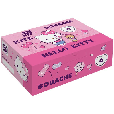 Гуаш "Kite" 6 кол. 20 мл /HK25-062/ Hello Kitty (1/24)