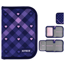Пенал "Kite" /K24-621-1/ 1 відд., 1 відв., без наповнення 621 Check and Hearts (66998) (1/48)