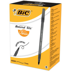 Ручка кулькова "BIC" Round Stic зі штрихкодом  /9205681/ чорна (60)