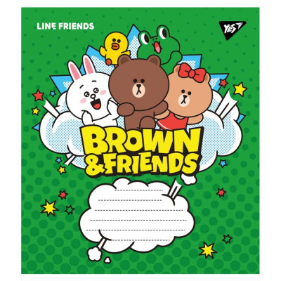 Зошит уч. "YES" 18арк.# /766329/ "Line friends" (25/400)
