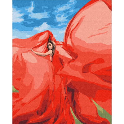 Картина за номерами "Brushme" /BS37565/ "Жінка в червоному"  40*50см