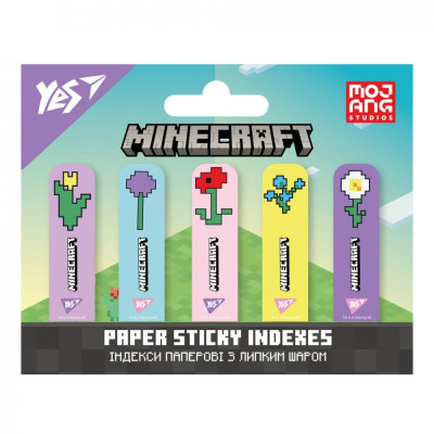 Індекс регістри "YES " /170439/ ПАПЕРОВІ "Minecraft.Spring", 55*22мм  (5диз.*20арк.) (1/24/288)