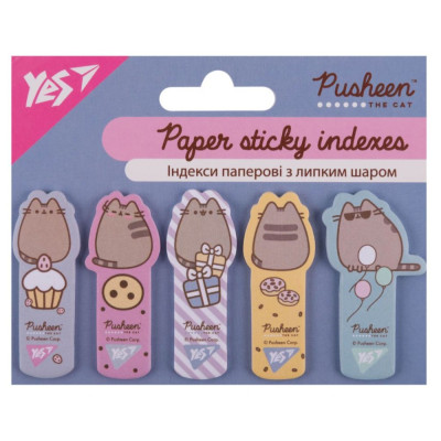 Індекс регістри "YES " /170438/ ПАПЕРОВІ "Pusheen", 55*22мм  (5диз.*20арк.) (1/24/288)