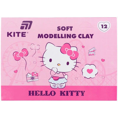 Пластилін восковий "Kite" /HK25-1086/  12 кольорів, 240 г. Hello Kitty (1/44)